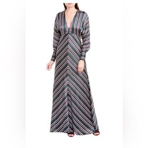 NWT Alexis- Striped Bevel Maxi Dress in Evergreen  Size XS